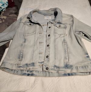 Time and Tru Faded Light Blue Jean Jacket